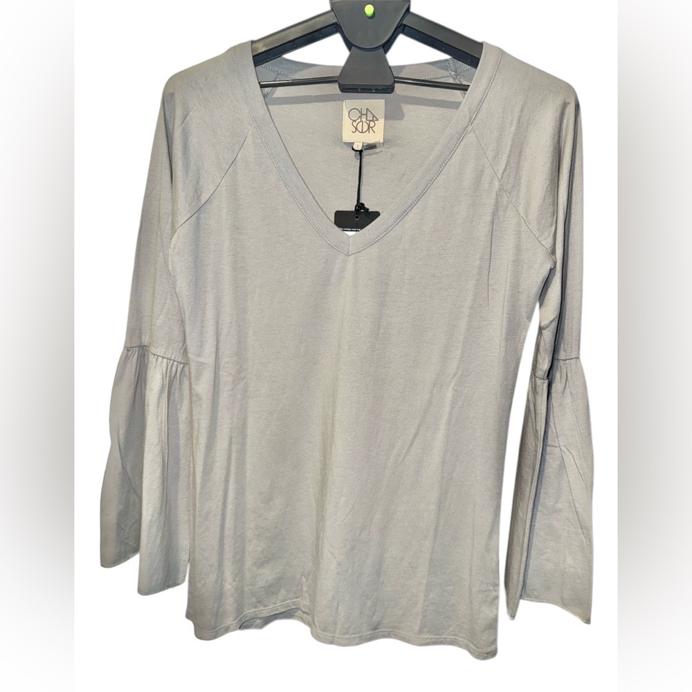 Chaser V Neck Belle Long Sleeve Top, Size Large, NWT
